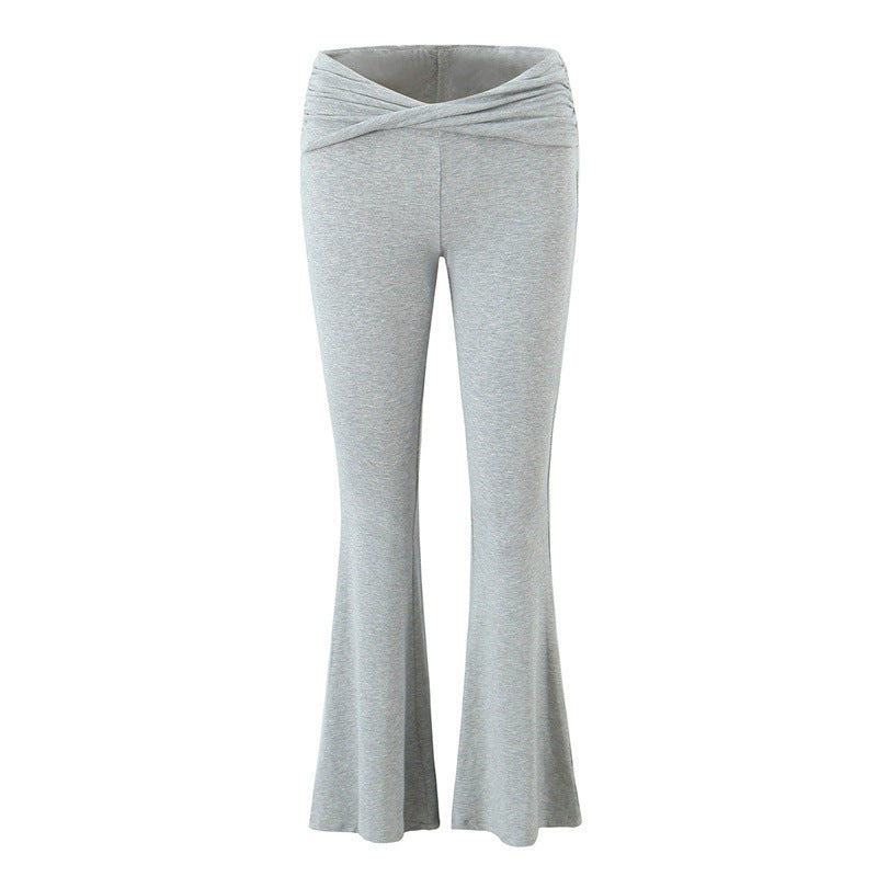 European And American Style Women's Fashion Sexy Casual Twist Tube Top Beautiful Back Tank-top Bell-bottom Pants