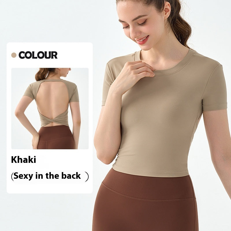 Sexy Beauty Back Workout Clothes Top Women's European And American Outer Wear