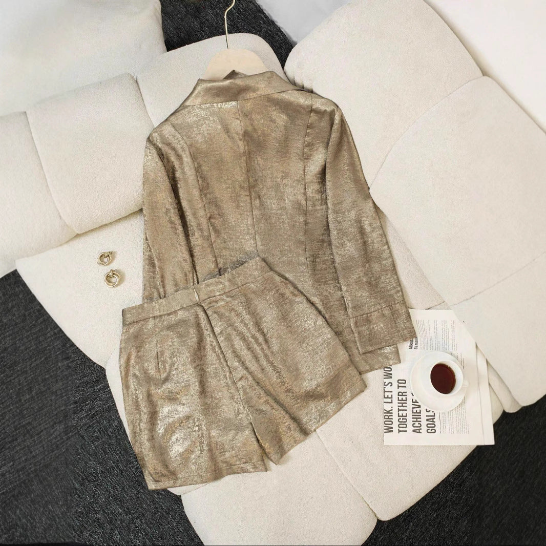 Women's Advanced Sense New High-end Design Sense Coat Shorts Suit