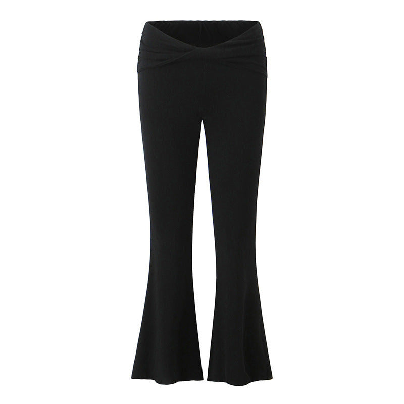 European And American Style Women's Fashion Sexy Casual Twist Tube Top Beautiful Back Tank-top Bell-bottom Pants