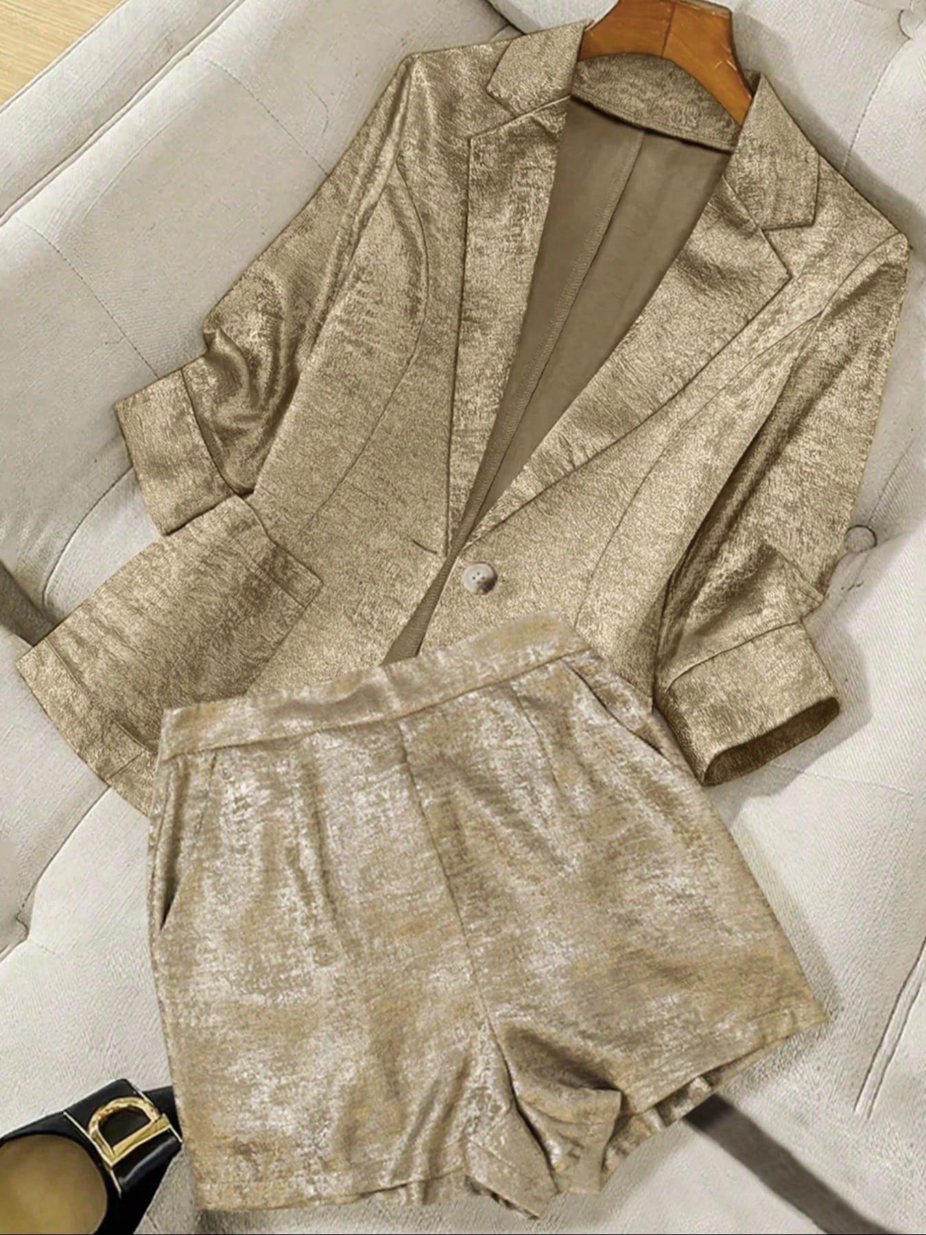 Women's Advanced Sense New High-end Design Sense Coat Shorts Suit