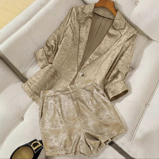 Women's Advanced Sense New High-end Design Sense Coat Shorts Suit