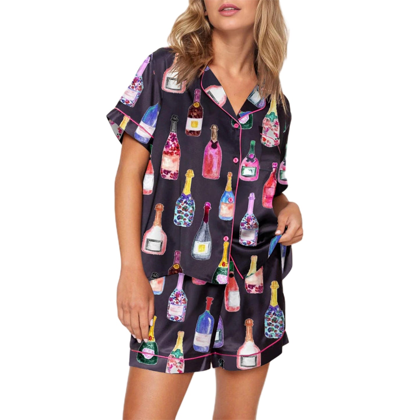 Polyester Bowknot Home Pajamas Suit