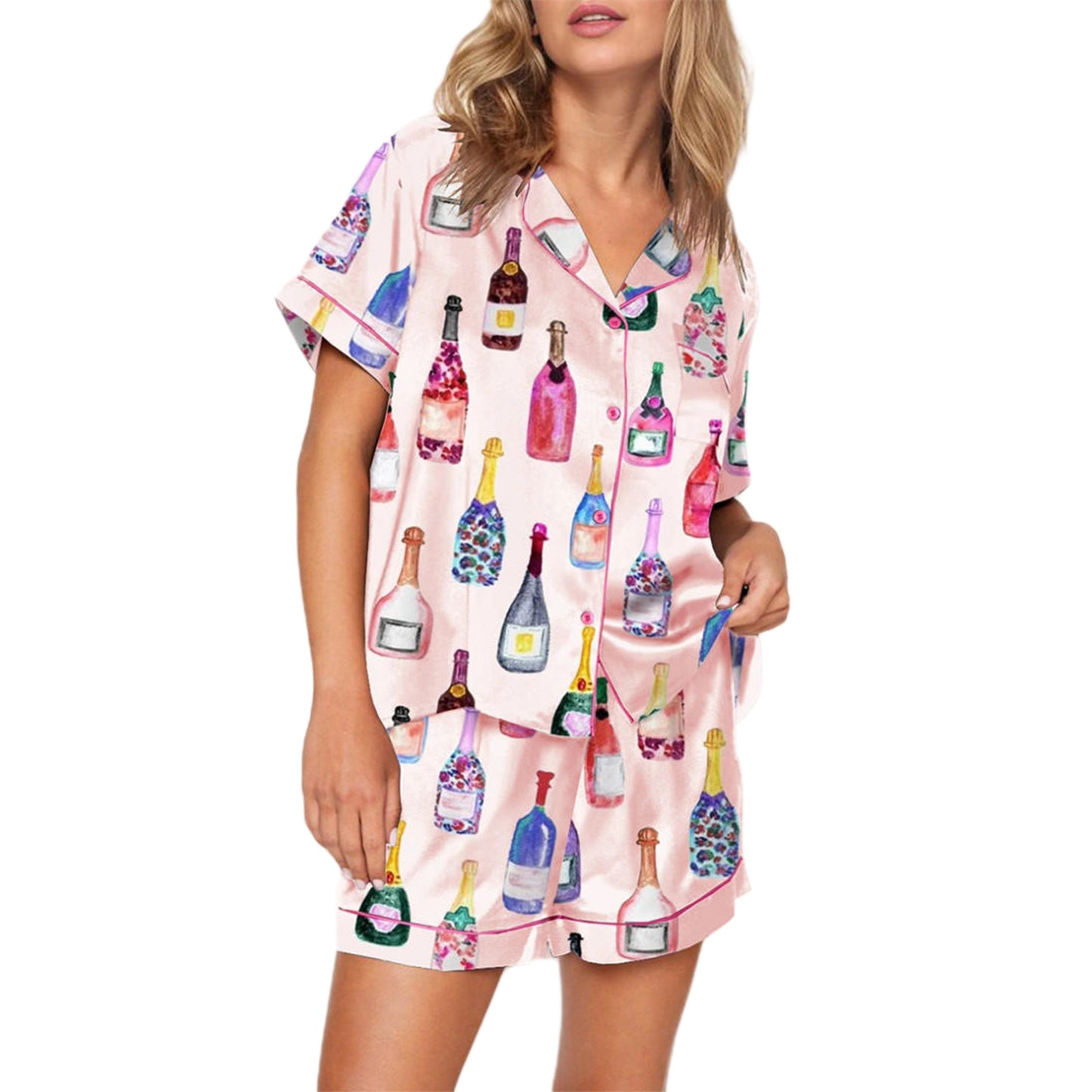 Polyester Bowknot Home Pajamas Suit