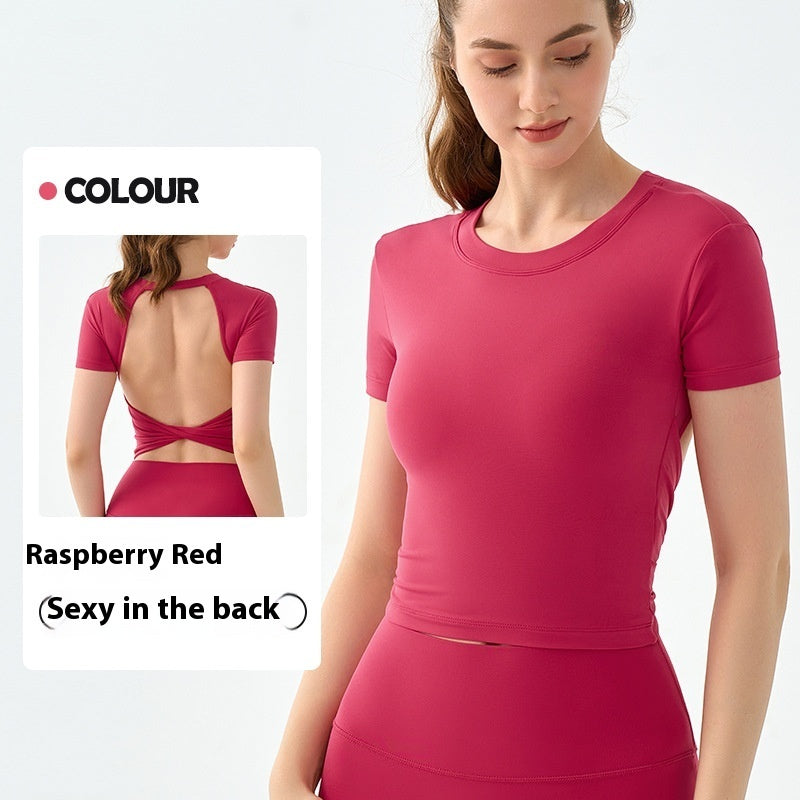 Sexy Beauty Back Workout Clothes Top Women's European And American Outer Wear